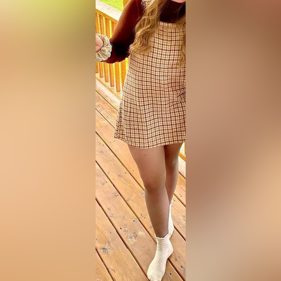American Eagle, size large, brown & beige checkered dress - Picture 4 of 5